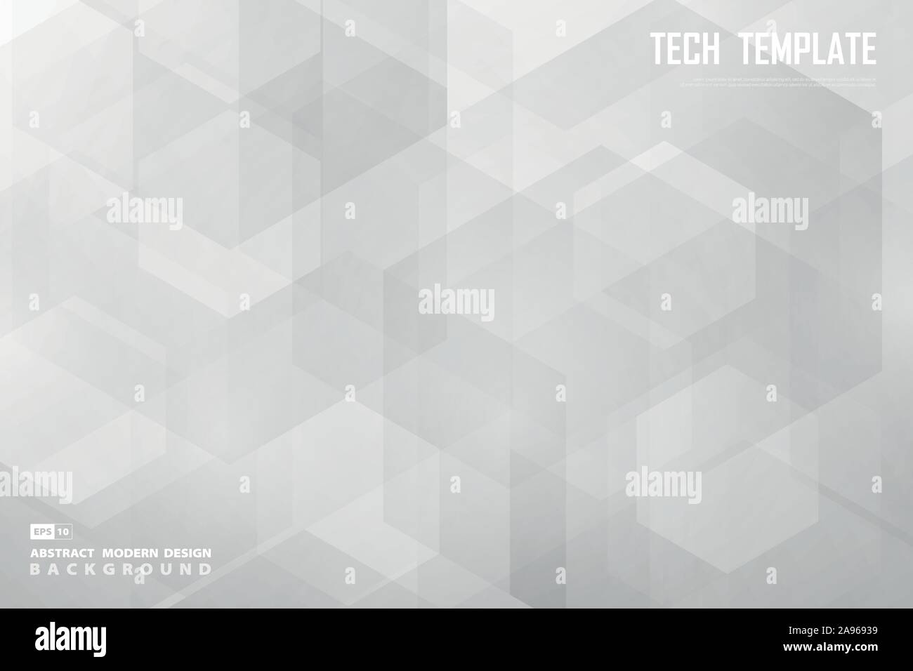 Abstract white and gray hexagonal design of decoration background. Use ...