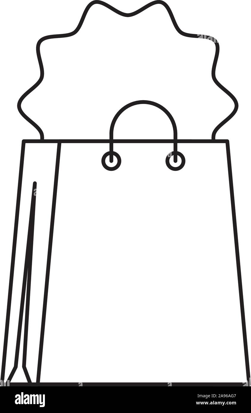 bag shopping with stamp line style icon Stock Vector Image & Art - Alamy