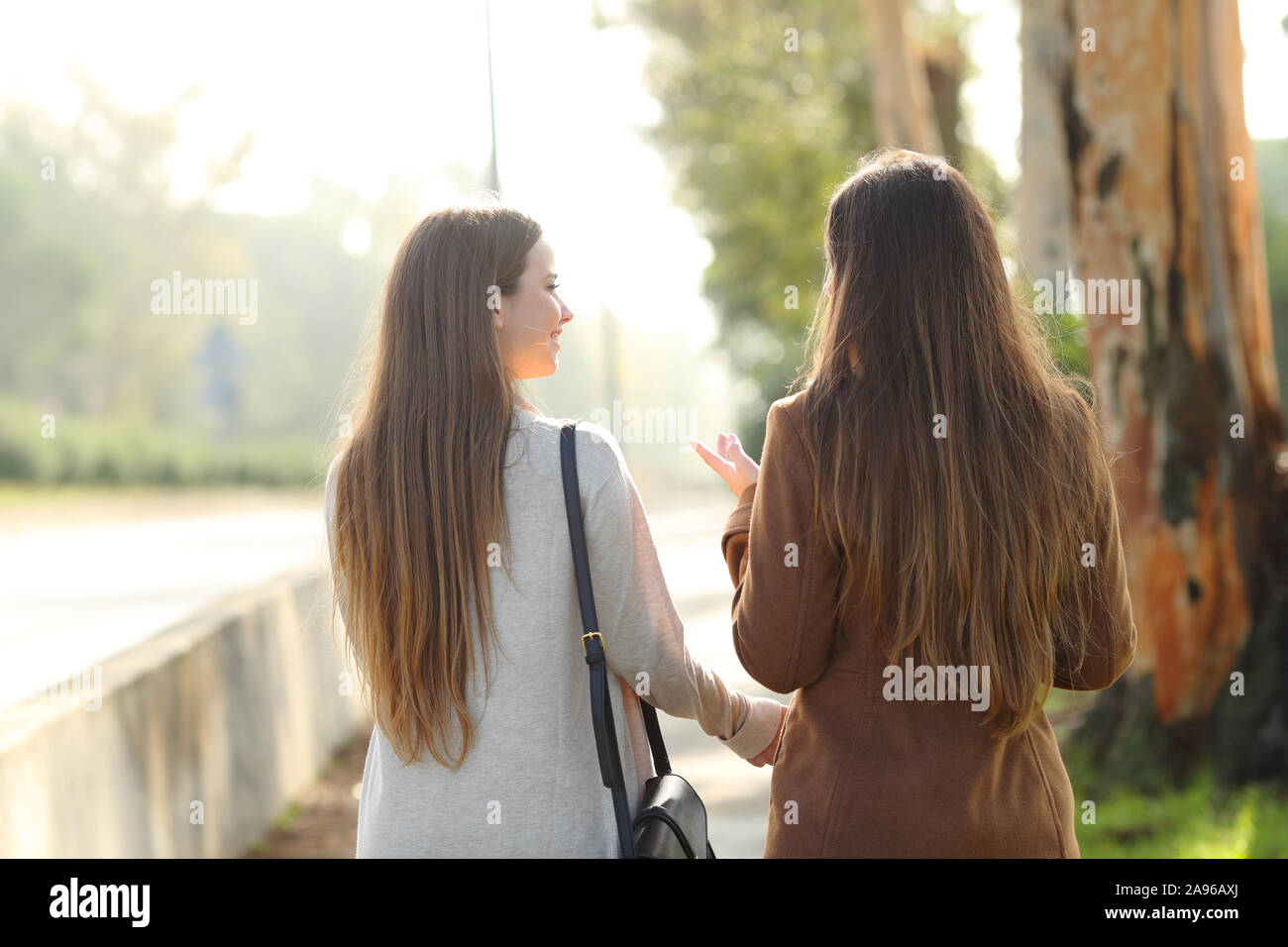 Back view two women outside walking hi-res stock photography and images ...