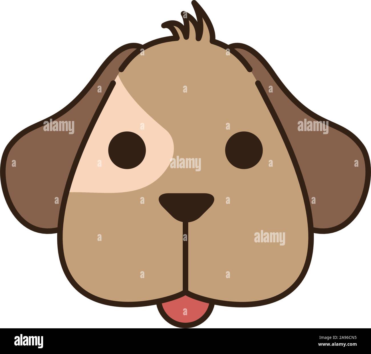 cute little dachshund dog head fill style icon vector illustration ...