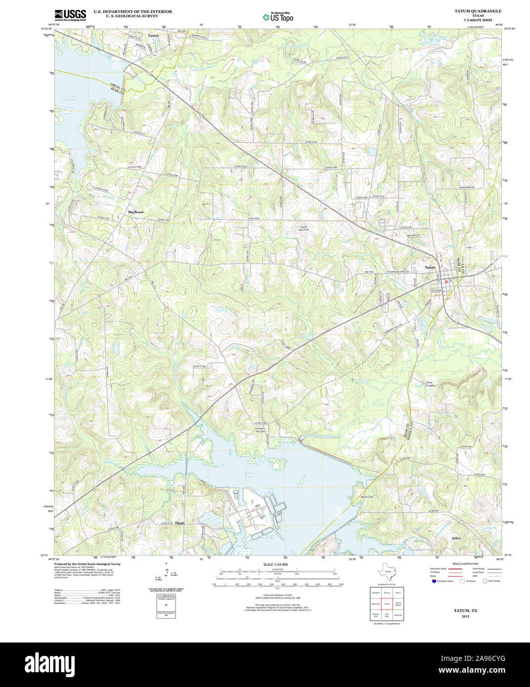 Usgs Topo Map Texas Tx Tatum 20130122 Tm Restoration Stock Photo - Alamy