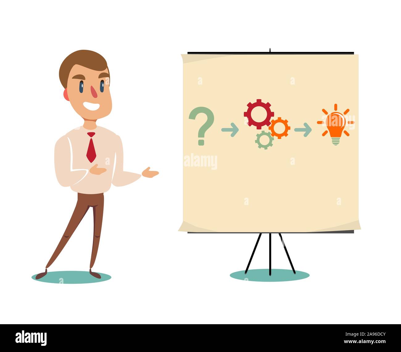 Professor teaching business theories Stock Vector