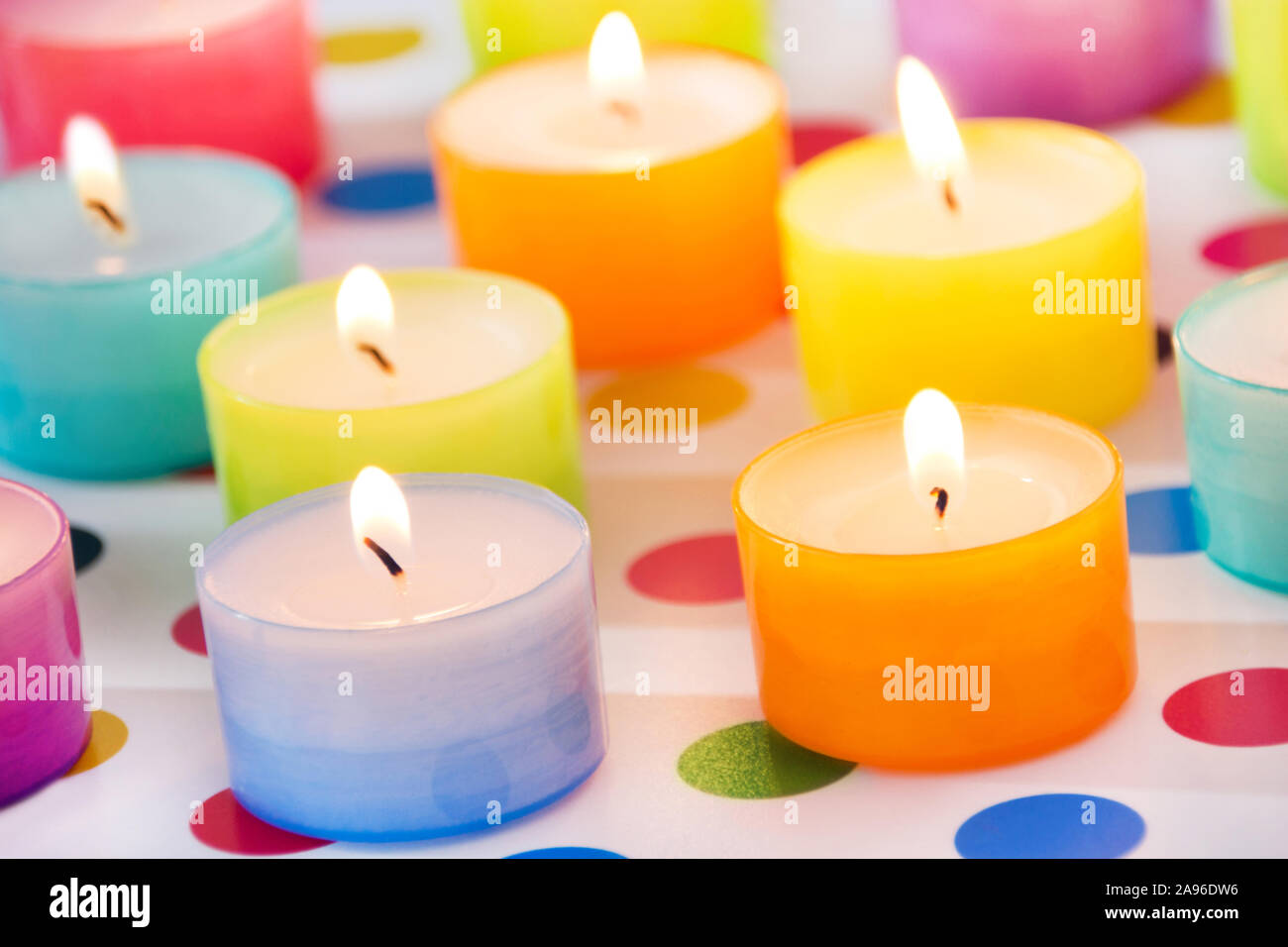 Colorful party candles Stock Photo