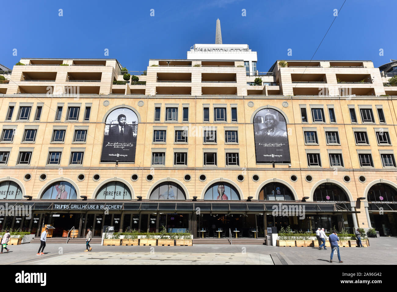 Sandton City ranks among one of the biggest malls in Africa Continent, the View from Nelson Mandela Square, Johannesburg, South Africa Stock Photo