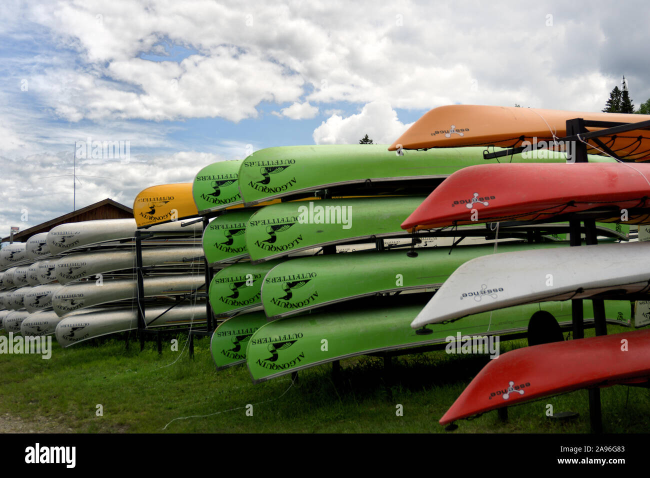 Canada, Ontario, Algonquin Park, Boat rental Stock Photo Alamy