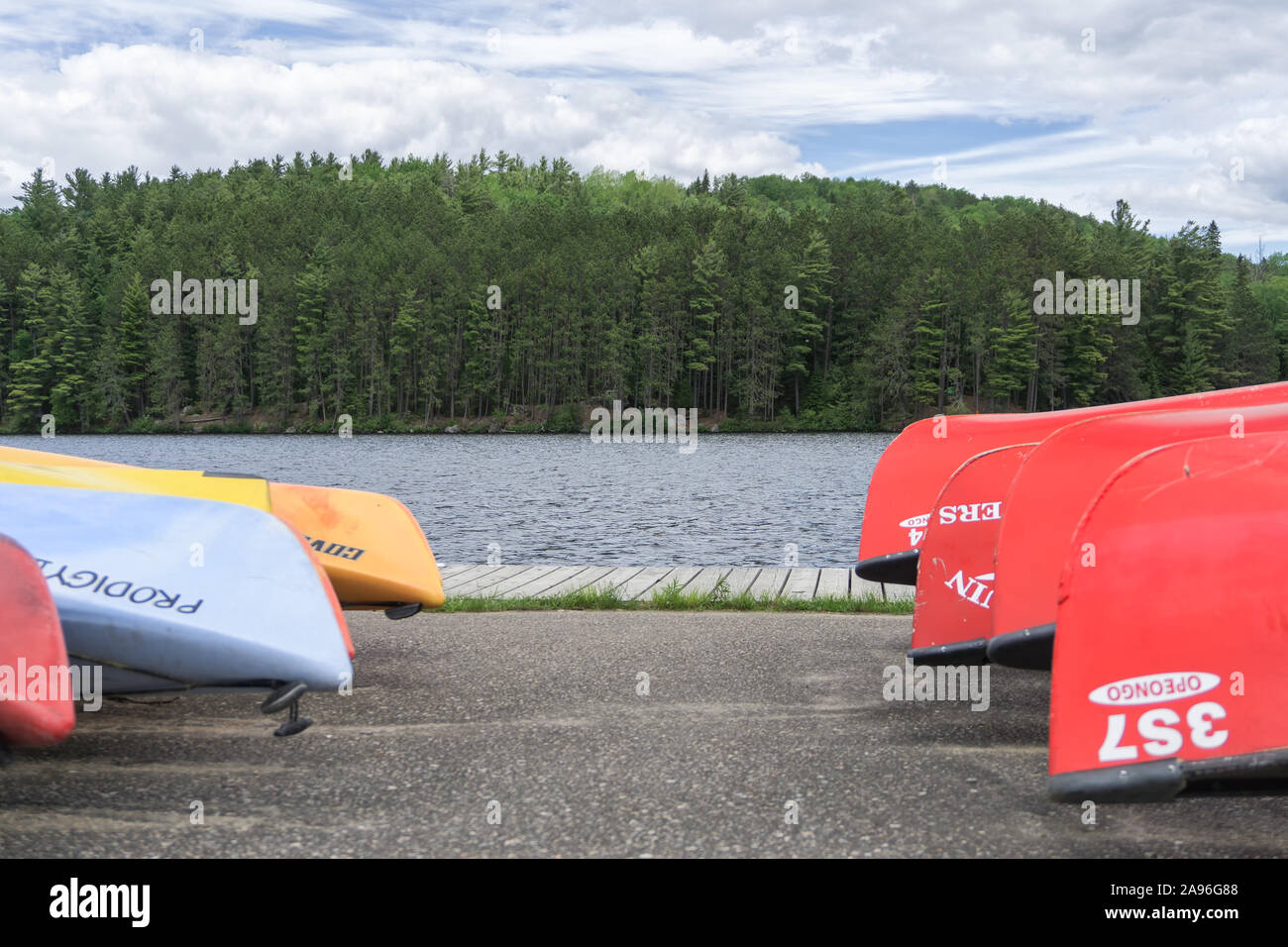 Canada, Ontario, Algonquin Park, Boat rental Stock Photo Alamy