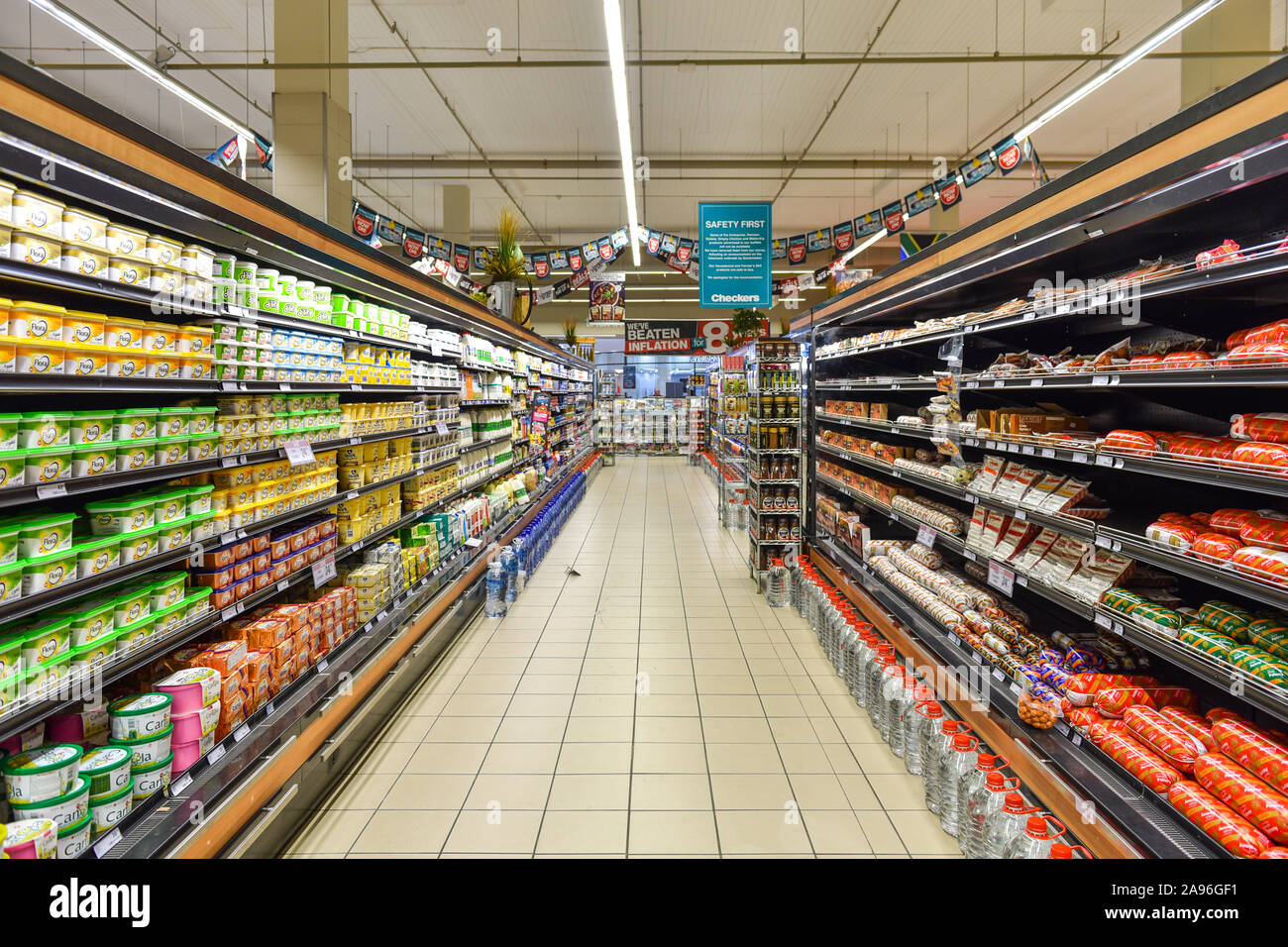 Interiors of a Supermarket in Johannesburg, South Africa Stock Photo