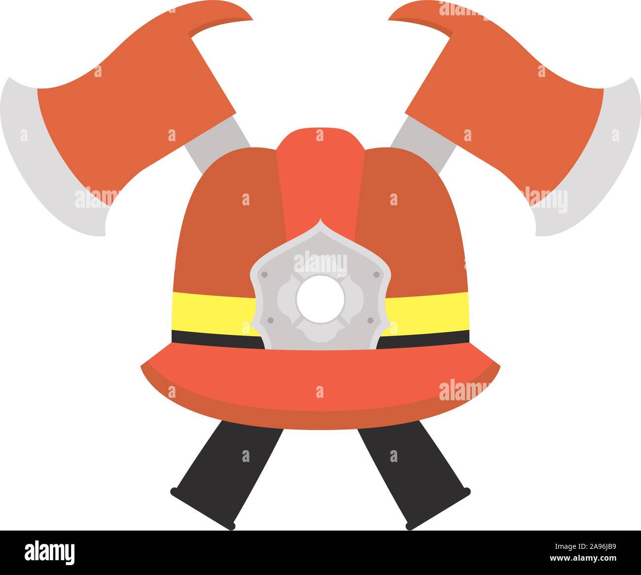 firefighter helmet with axes flat style icon vector illustration design ...