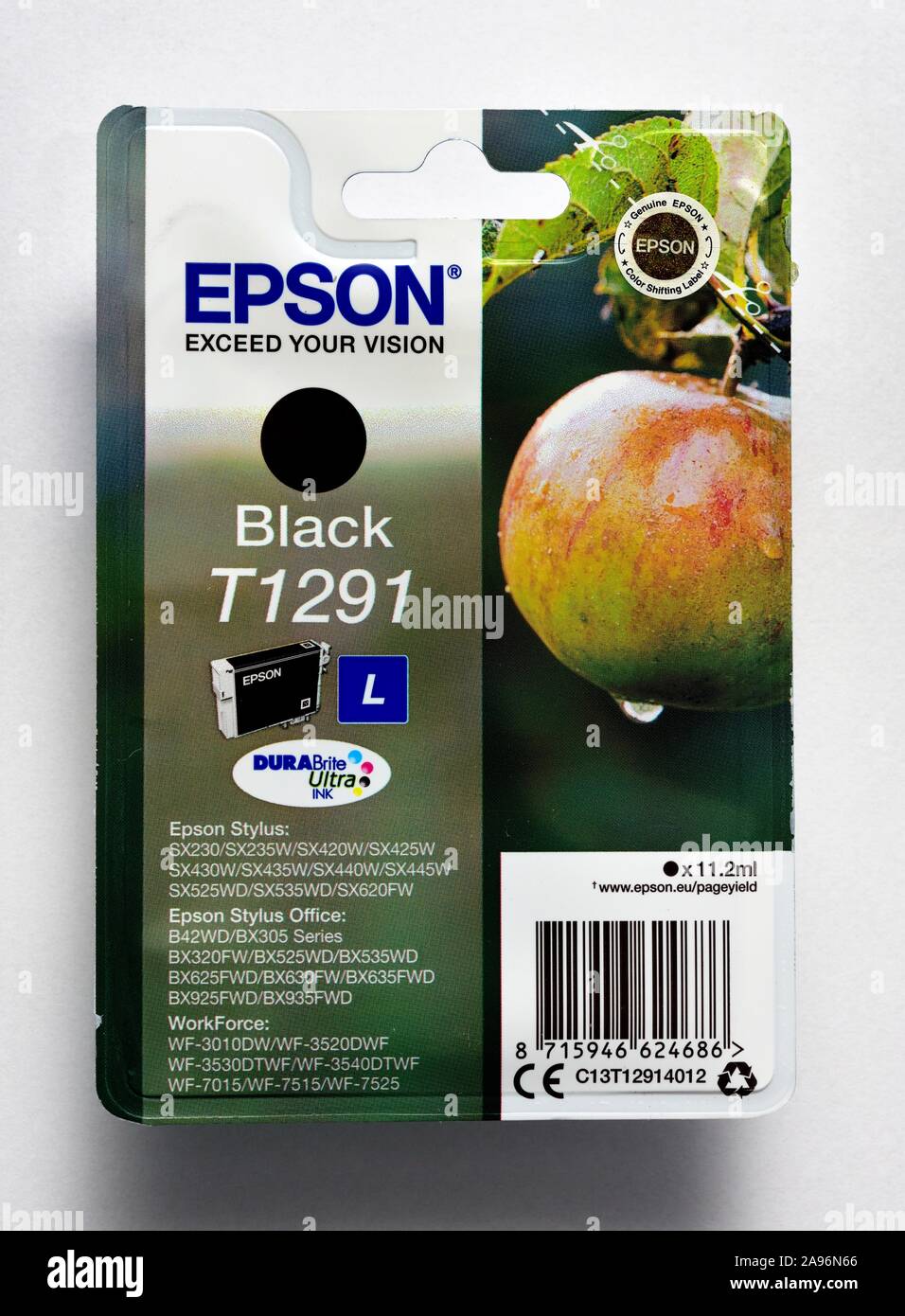 Epson original print cartridge,T1291 Black,retail packaging Stock Photo ...