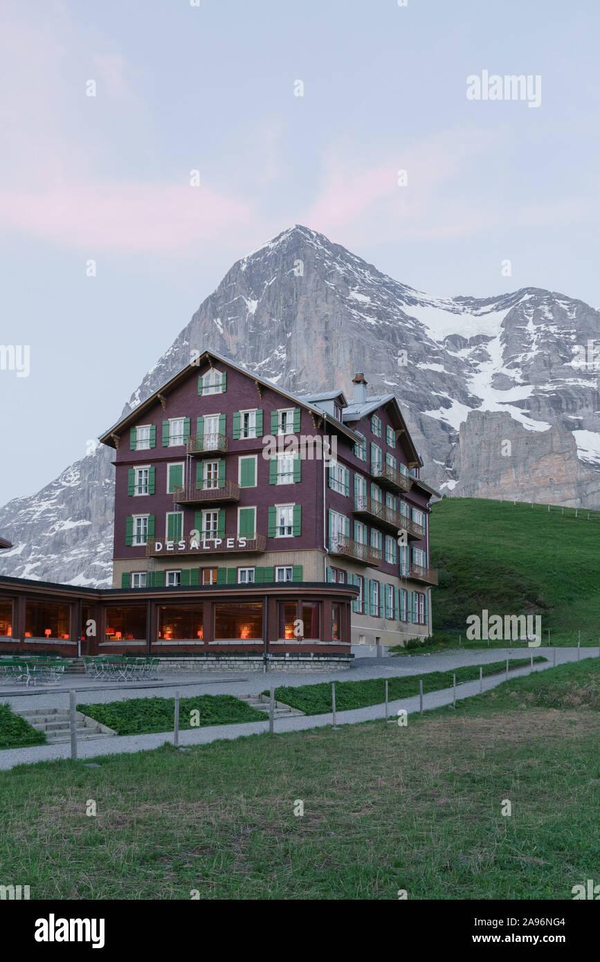 Hotel des Alpes, Switzerland Stock Photo