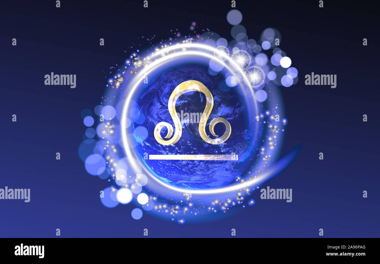 Produced with Photoshop and 3D software. Libra astrology sign inside a ...