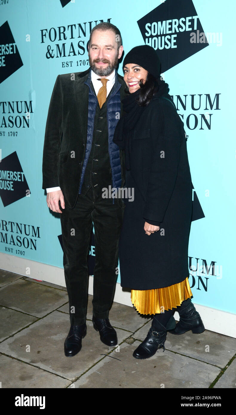 Photo Must Be Credited ©Alpha Press 078237 12/11/2019 Simon Thompson and Zia Zareem Slade  Skate At Somerset House 2019 Launch In London Stock Photo