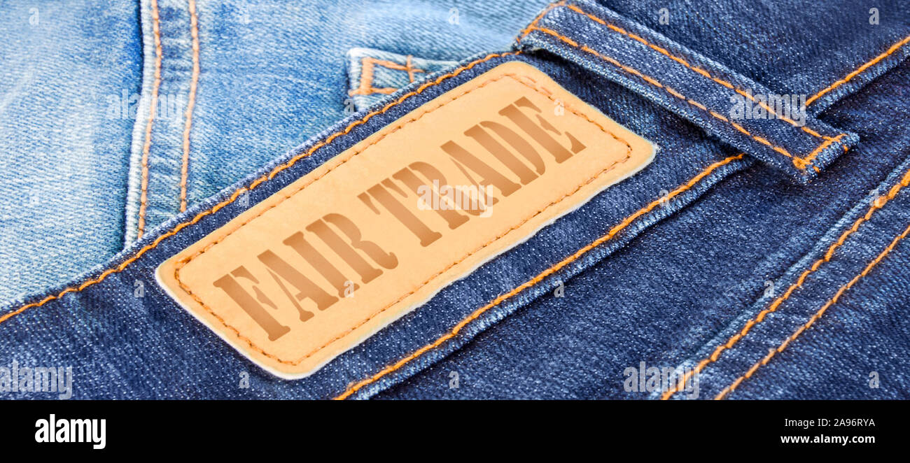 Jeans - Fair Trade - Label Stock Photo - Alamy