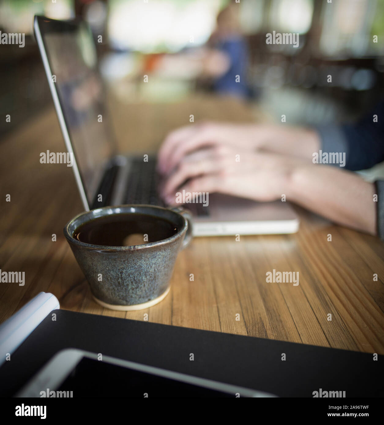 Working in a Coffeeshop Stock Photo