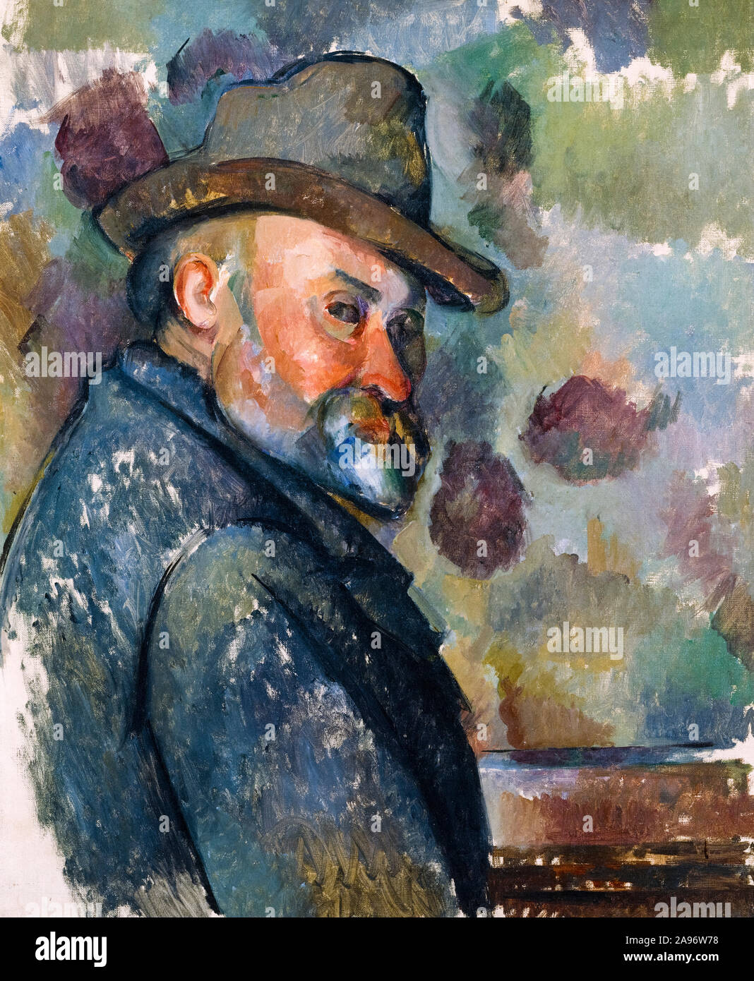 Paul Cezanne, Self portrait in a Soft Hat, painting, 1894 Stock Photo