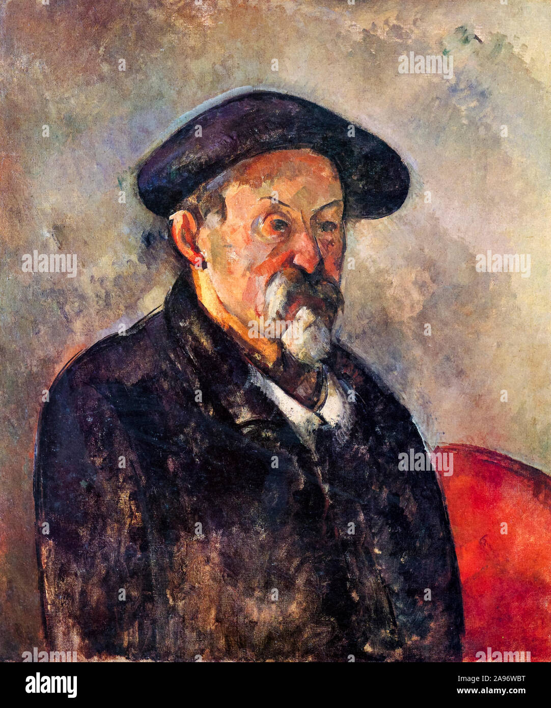 Paul Cezanne, Self portrait with a beret, painting, 1898-1900 Stock Photo