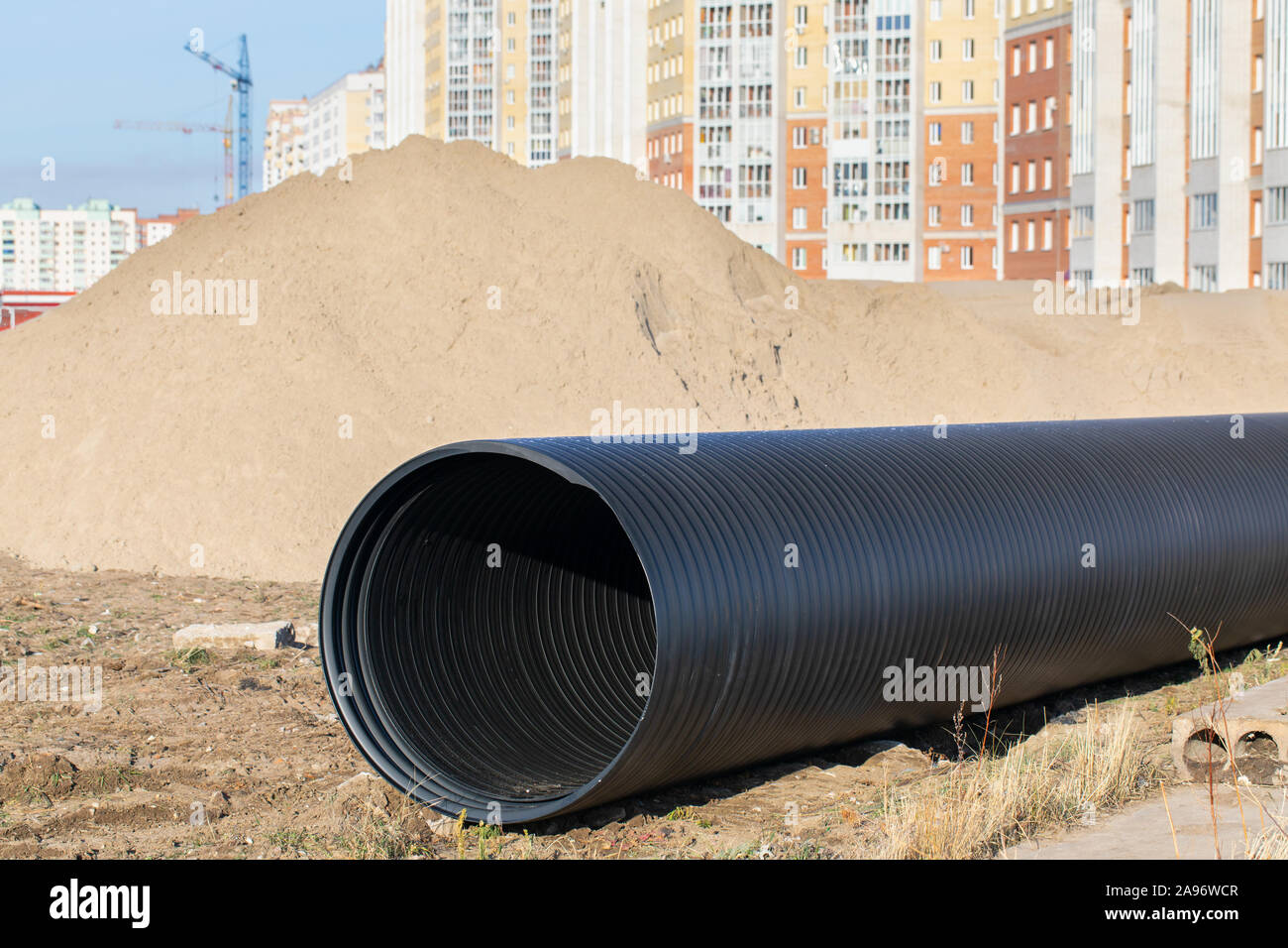 plastic pipes made of polyethylene for laying the main networks of