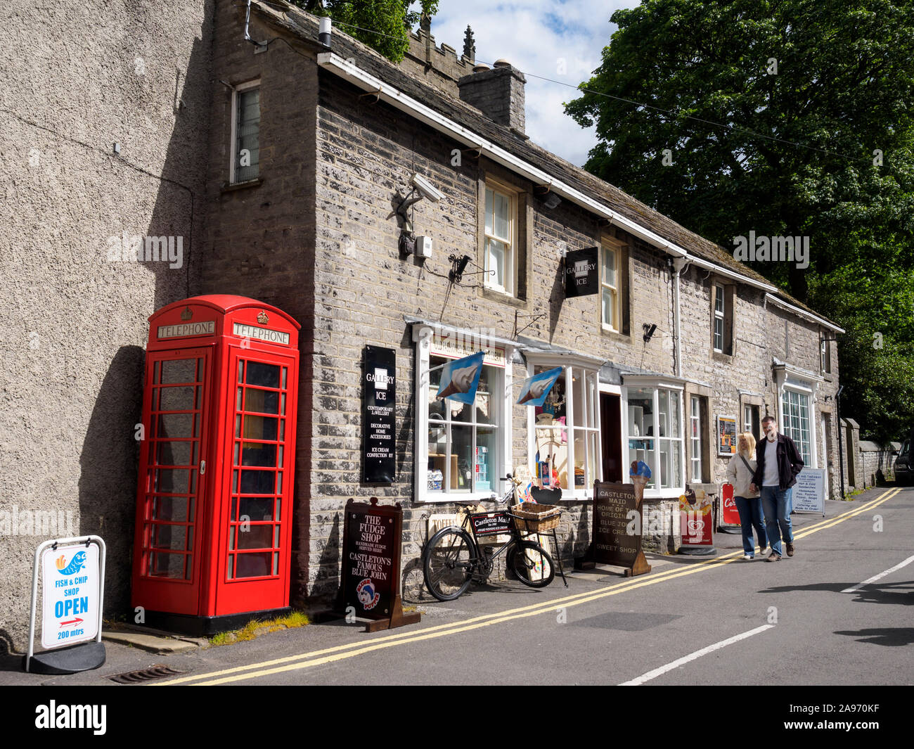 property in the Peak District village of Castleton England Stock Photo