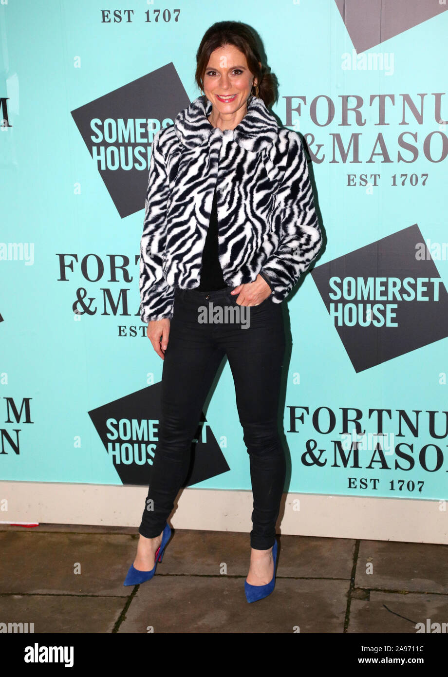 Emilia Fox arriving at the launch of Skate at Somerset House with Fortnum & Mason, at Somerset House, London. Stock Photo