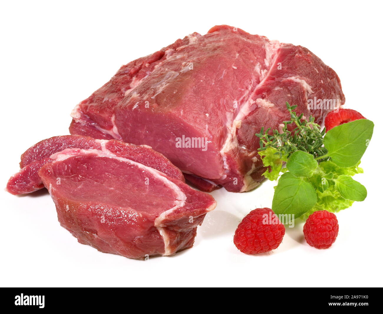 Wild Boar Wild Game Meat on white Background Stock Photo Alamy