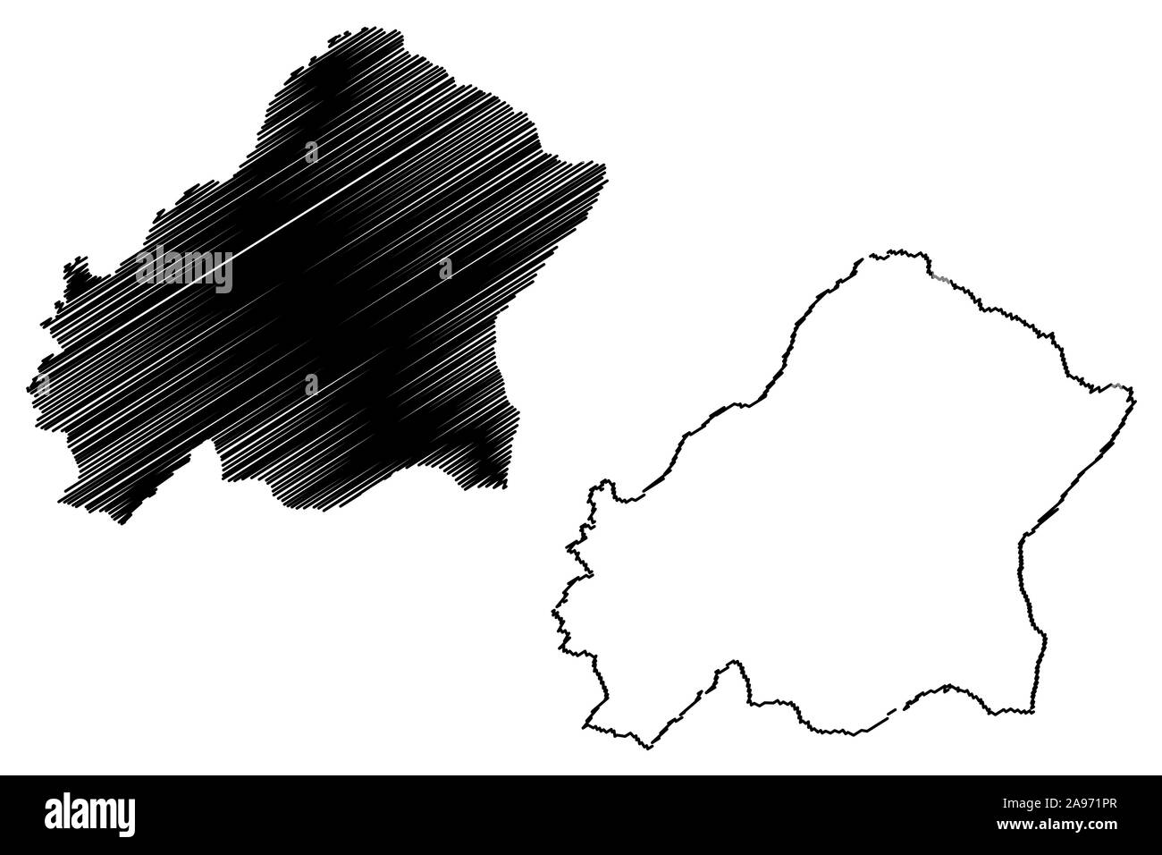 Plateaux vector outline map Black and White Stock Photos & Images - Alamy