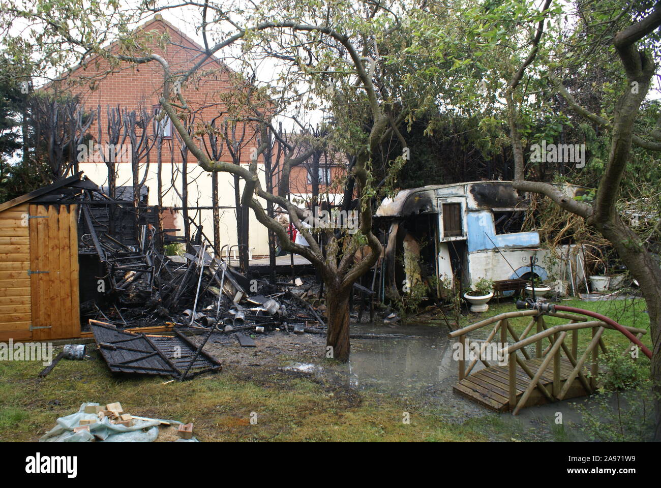 property fire, danger zone, Australian bushfire Stock Photo Alamy