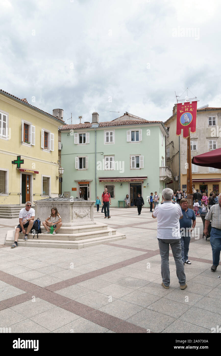 Krk town, on Krk island, Croatia Stock Photo