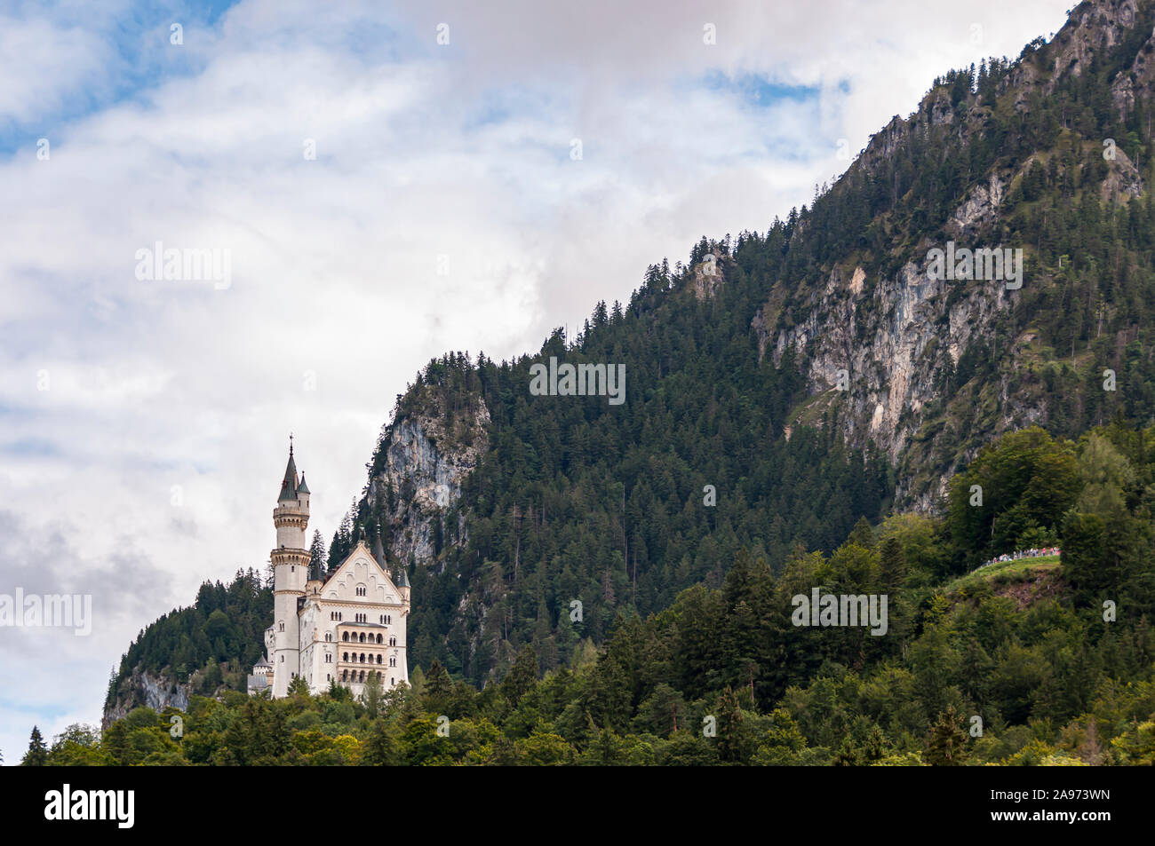 Neuschwanstein Castle in the German alps Stock Photo