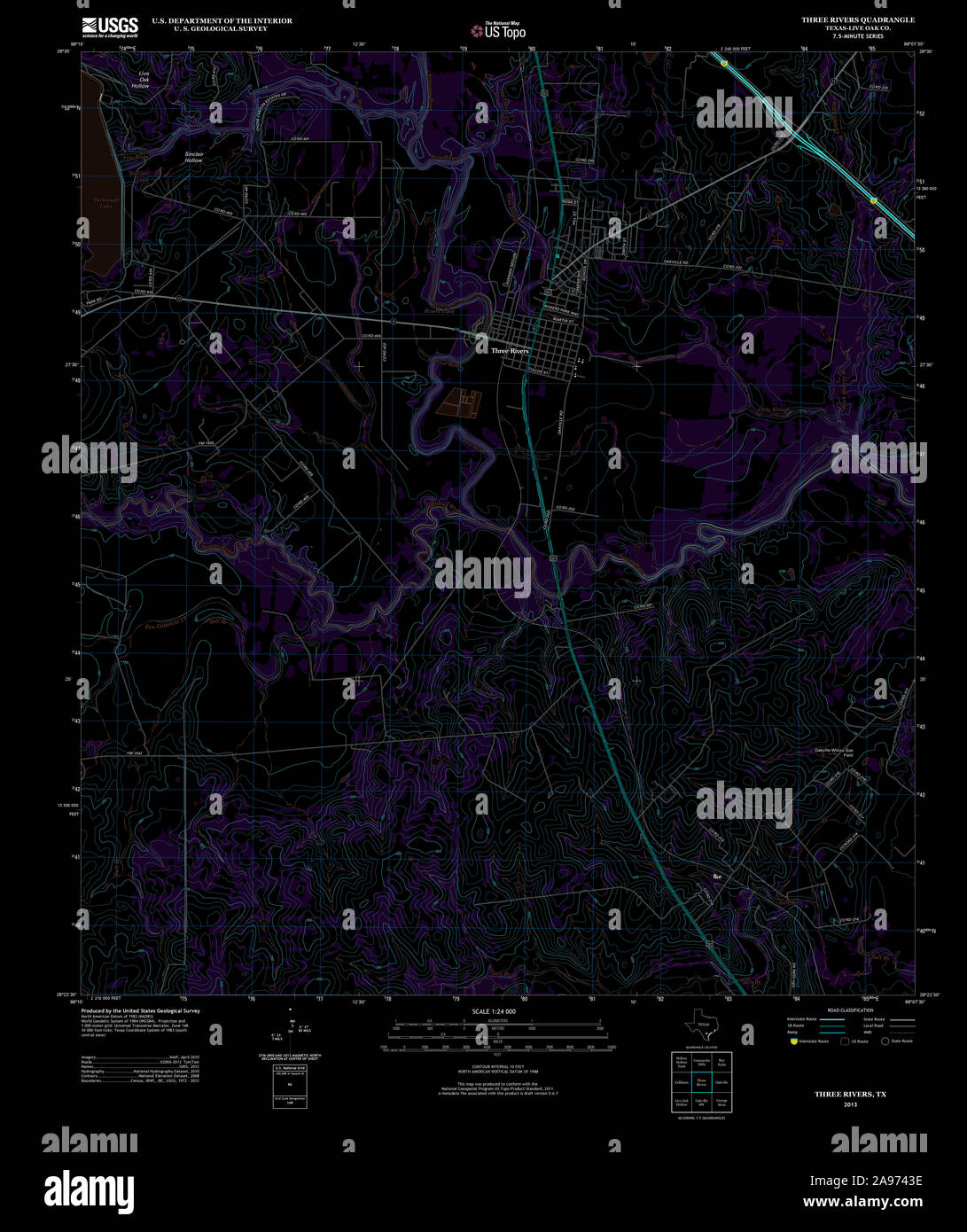Map of three rivers texas hires stock photography and images Alamy