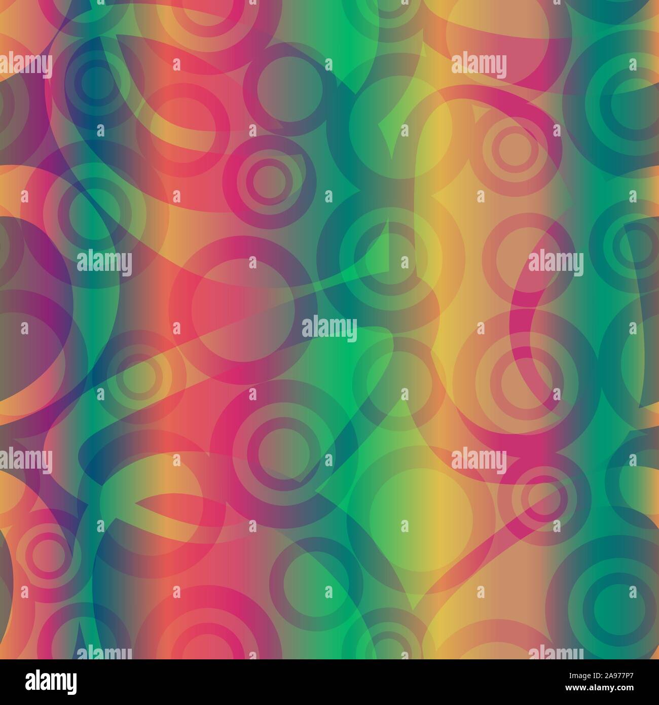 Seamless Abstract Background, Tile Striped Colorful Pattern with Rings. Vector Stock Vector