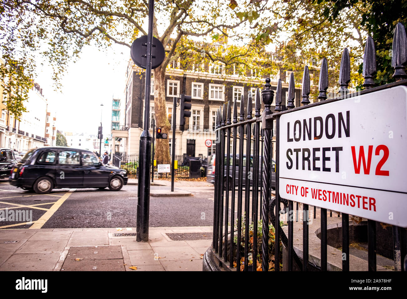 'London Street' street sign in Paddington area of London's West End. Stock Photo