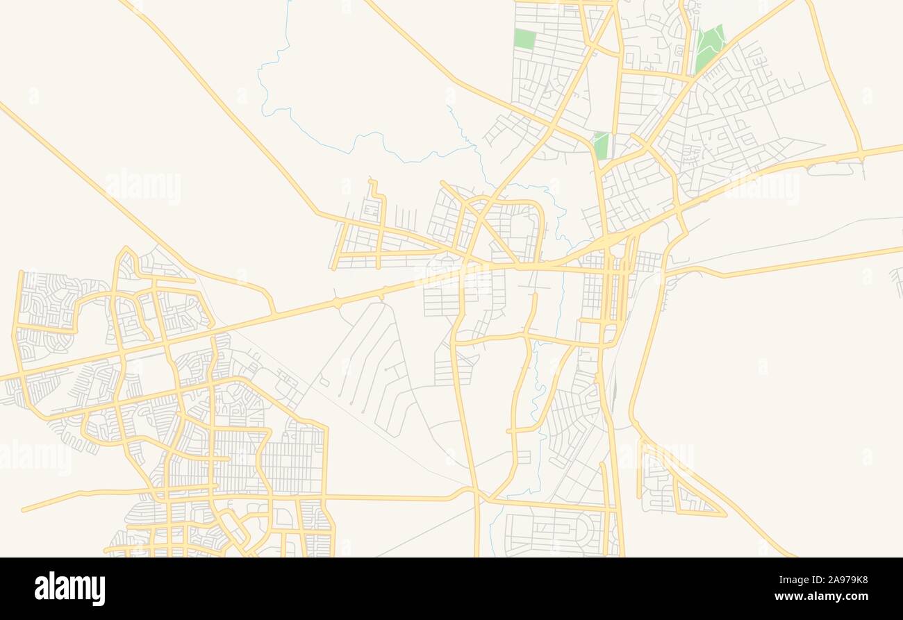 Printable street map of Klerksdorp, South Africa. Map template for