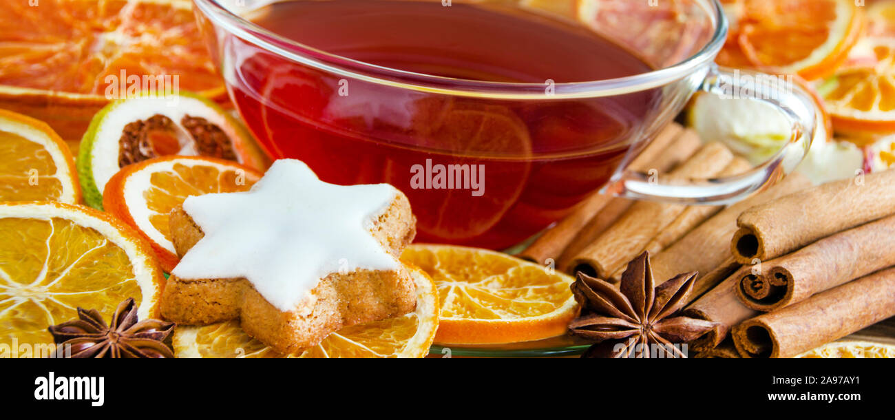 Winter time tea punch Stock Photo