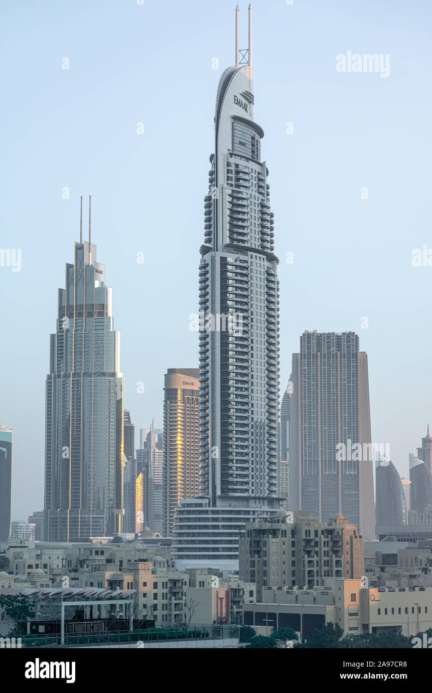 Sunrise in Dubai, United Arab Emirates Stock Photo