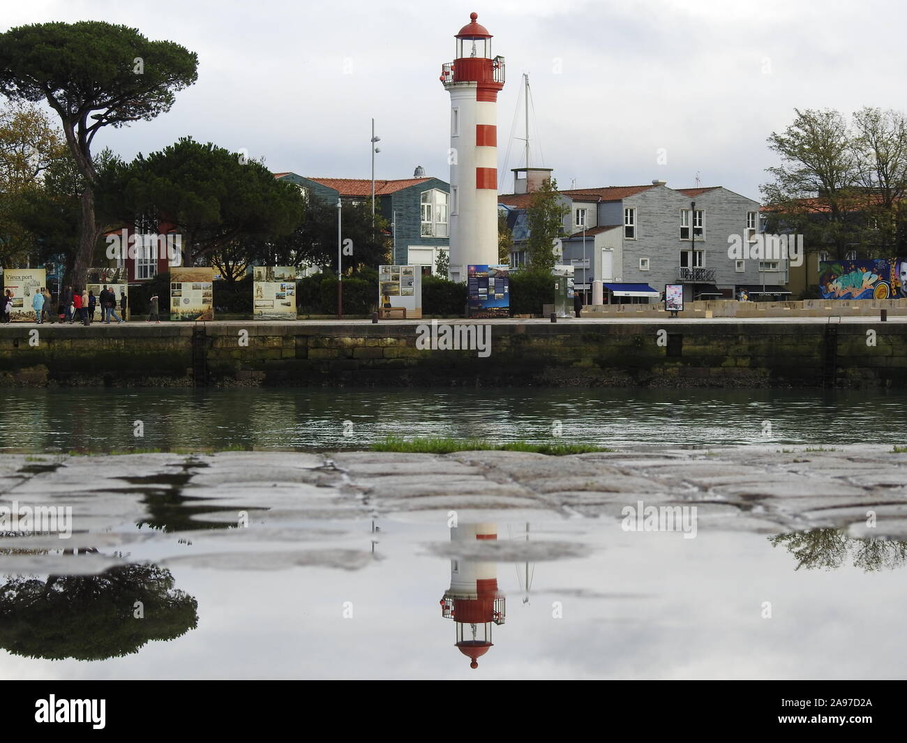 Lighthouse alignment Old Port of La Rochelle, France, October 2019. Stock Photo