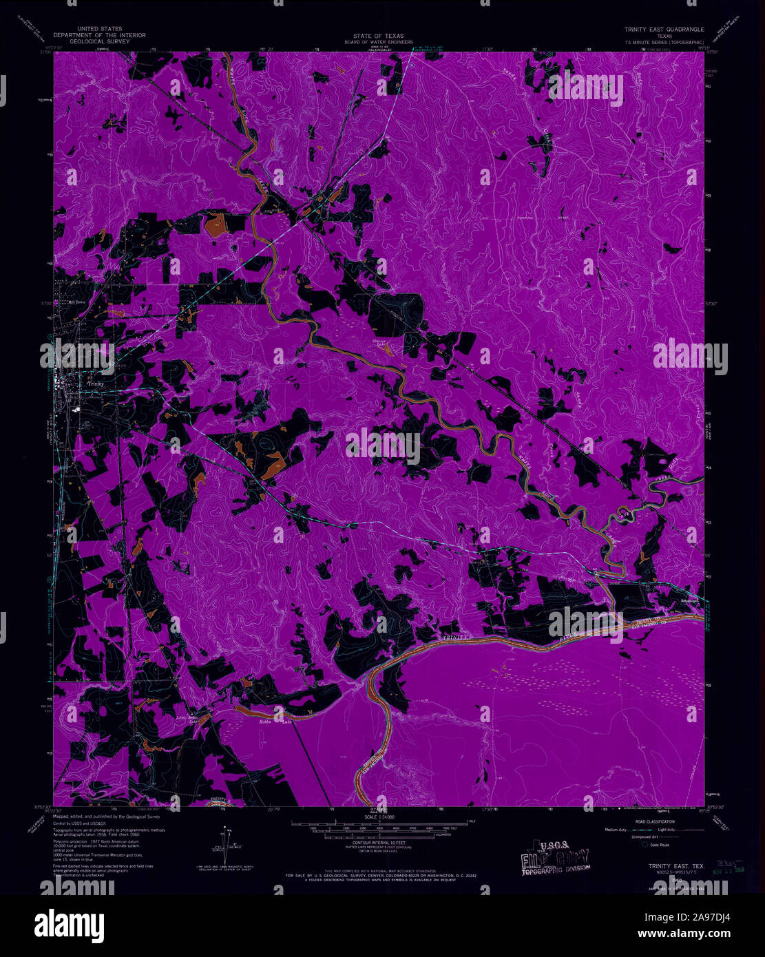Trinity texas map hi-res stock photography and images - Alamy