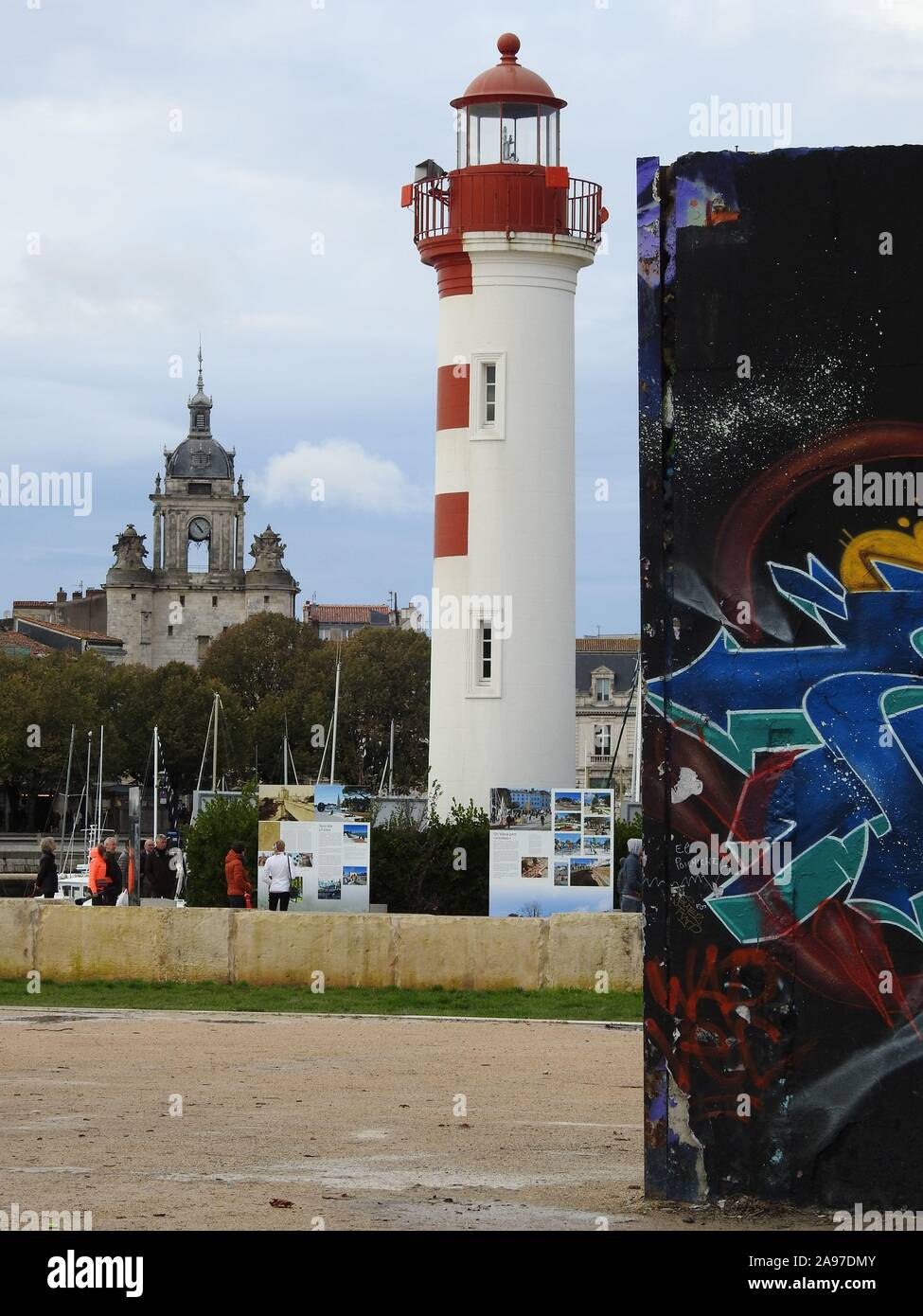 Lighthouse alignment Old Port of La Rochelle, France, October 2019. Stock Photo