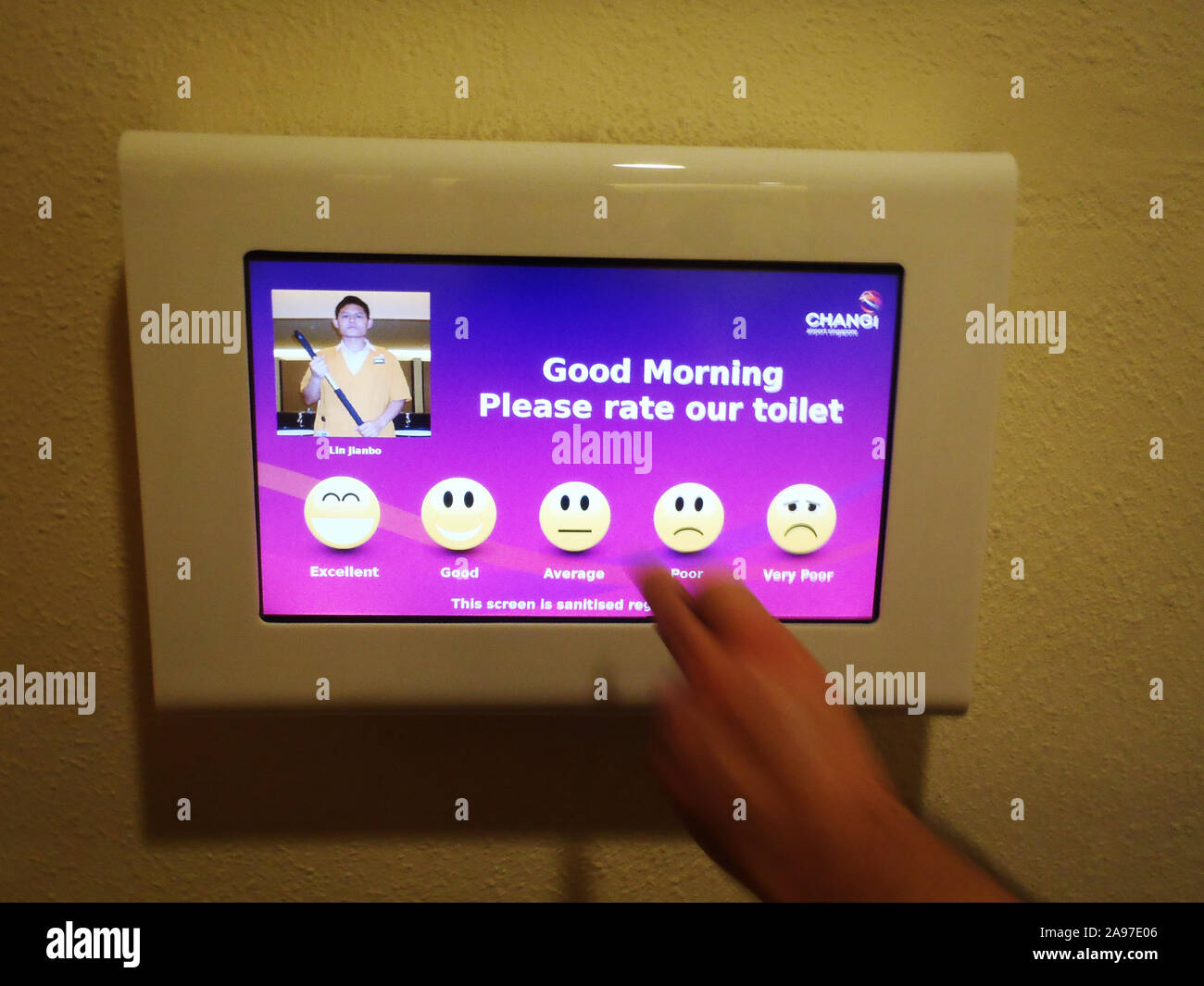 Singapore, Republic of Singapore April 4, 2013 touch screen for rating