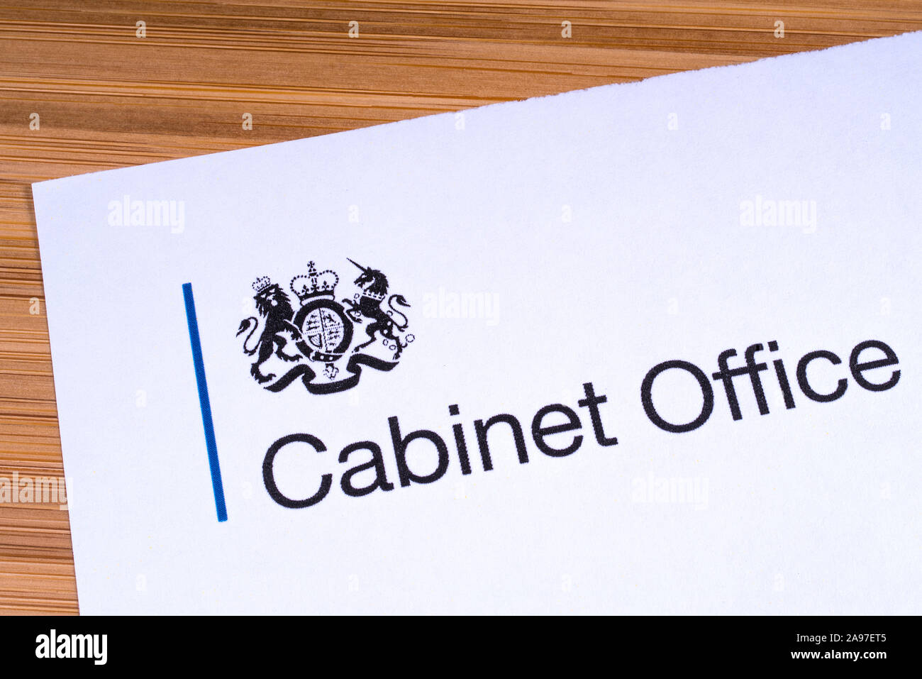 London, UK - March 12th 2019: Close-up of the logo for the Cabinet Office, pictured on a piece of paper or leaflet. The Cabinet Office is a department Stock Photo