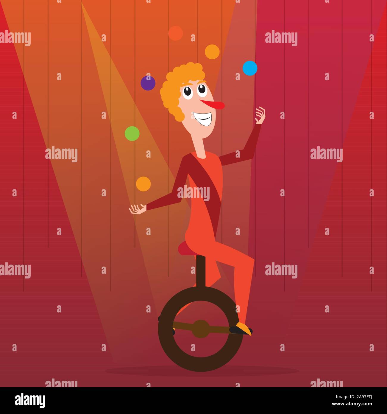 Juggler clown image. Circus concept - Vector illustration Stock Vector ...