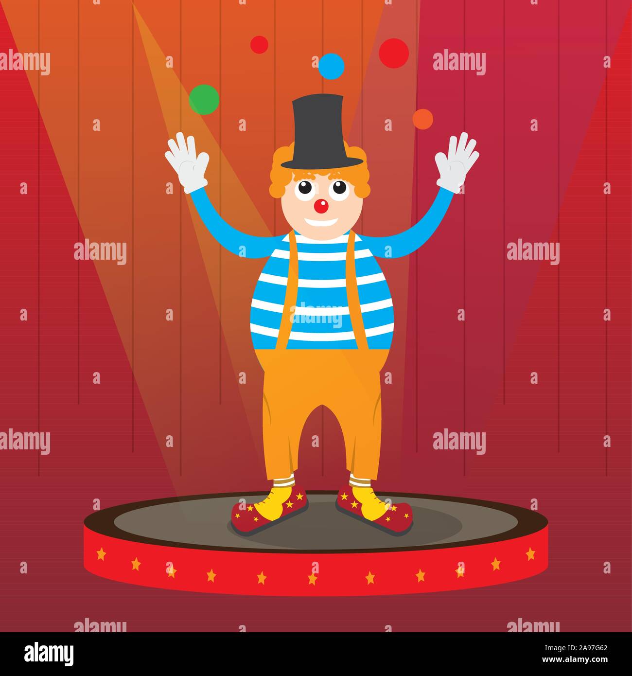Juggler clown image. Circus concept - Vector illustration Stock Vector ...