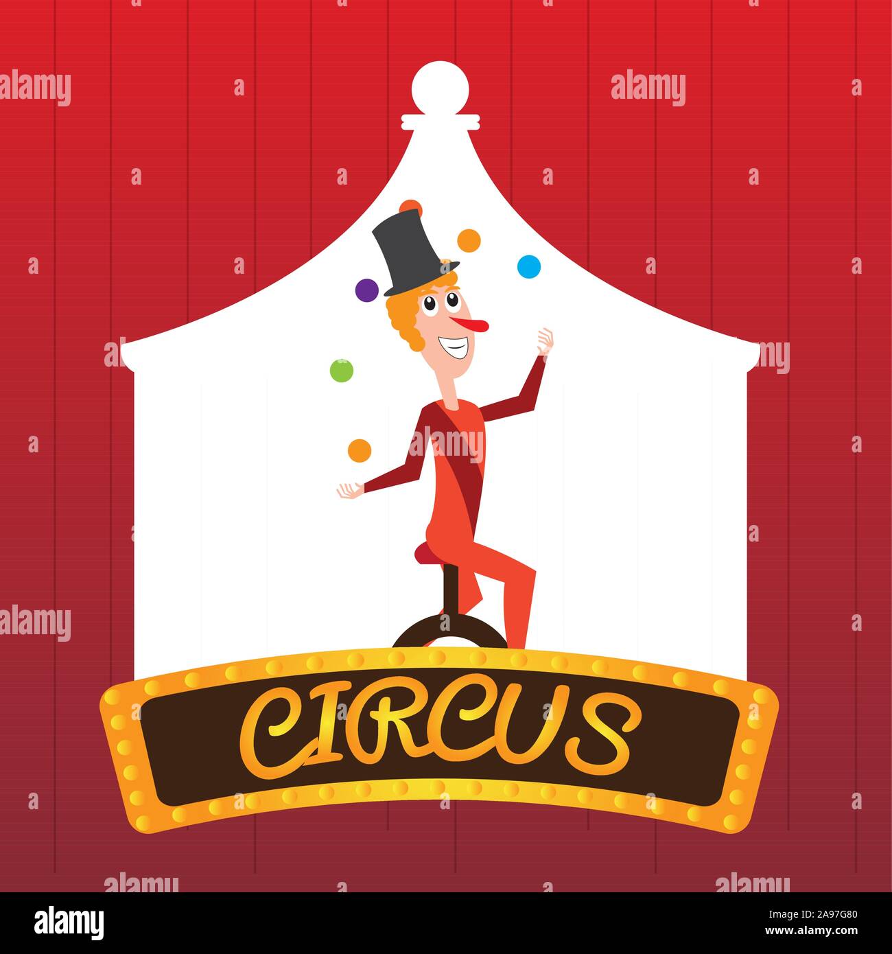Juggler clown image. Circus concept - Vector illustration Stock Vector ...