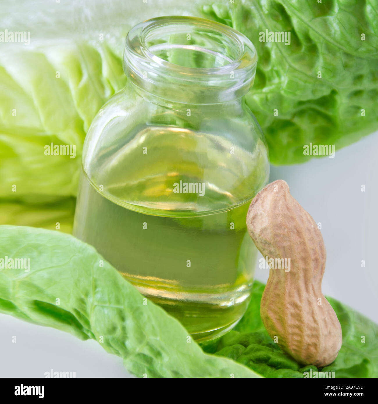 Peanut oil and salad Stock Photo Alamy