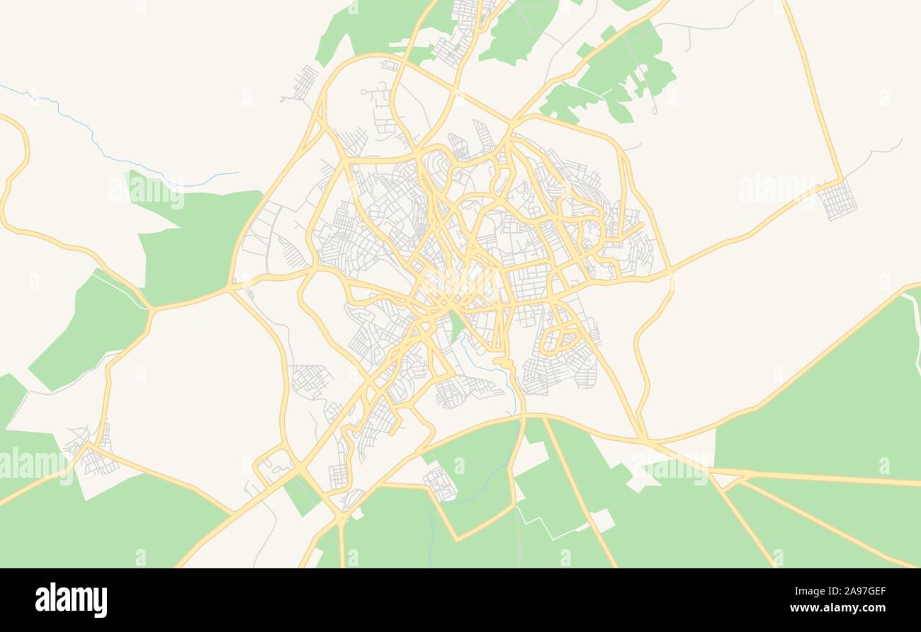 Printable street map of Mascara, Algeria. Map template for business use