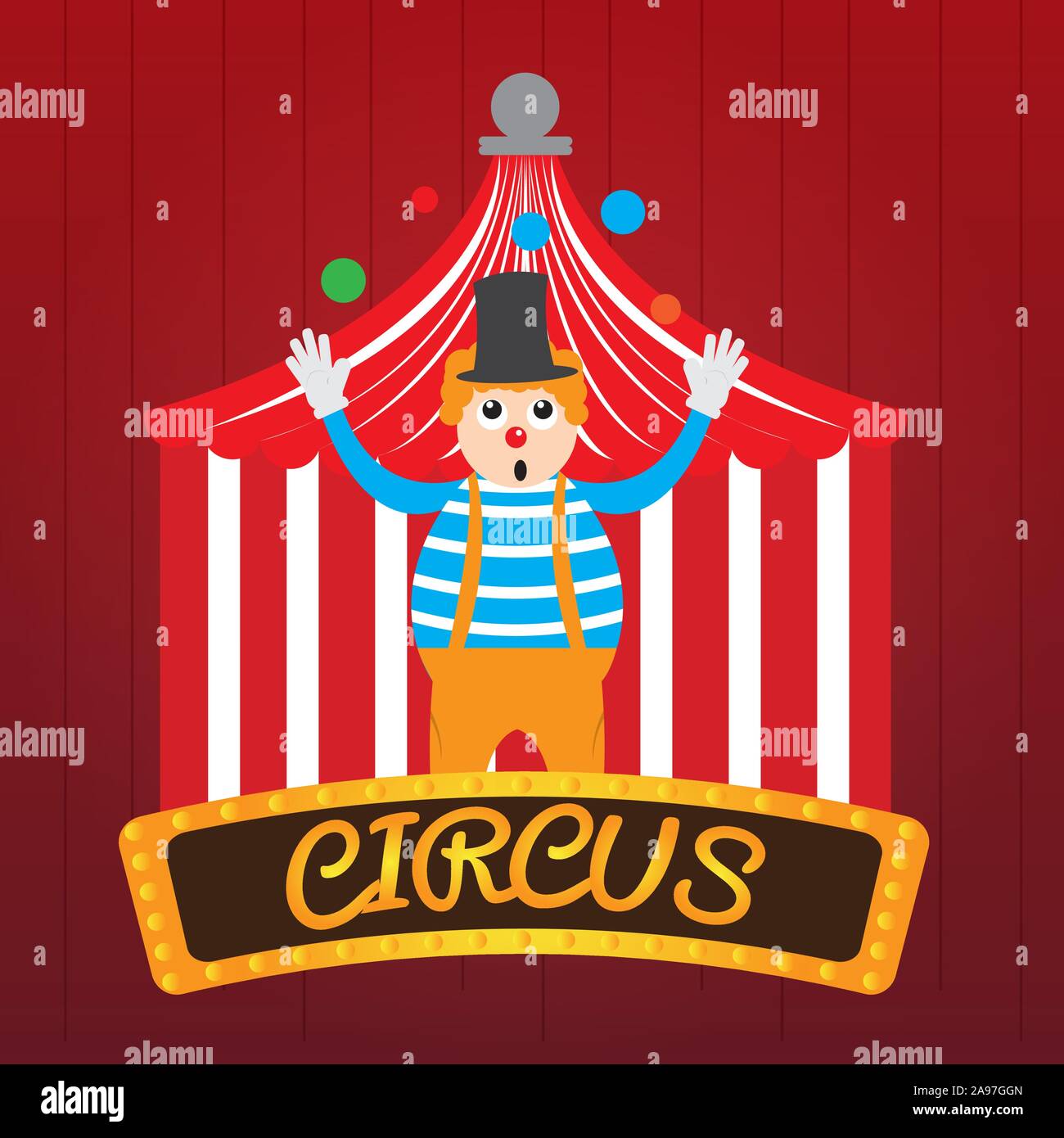 Juggler clown image. Circus concept - Vector illustration Stock Vector ...