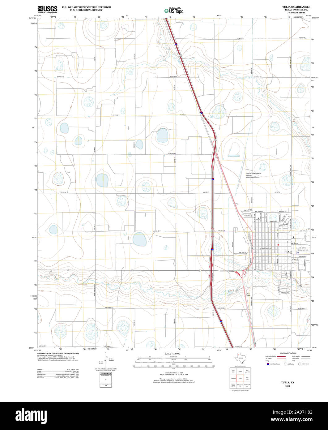 Map of tulia texas Cut Out Stock Images & Pictures - Alamy