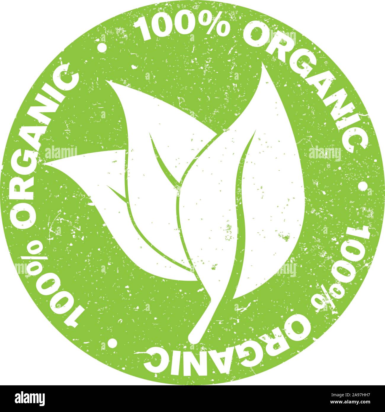 green round grungy 100 percent organic rubber stamp print vector ...
