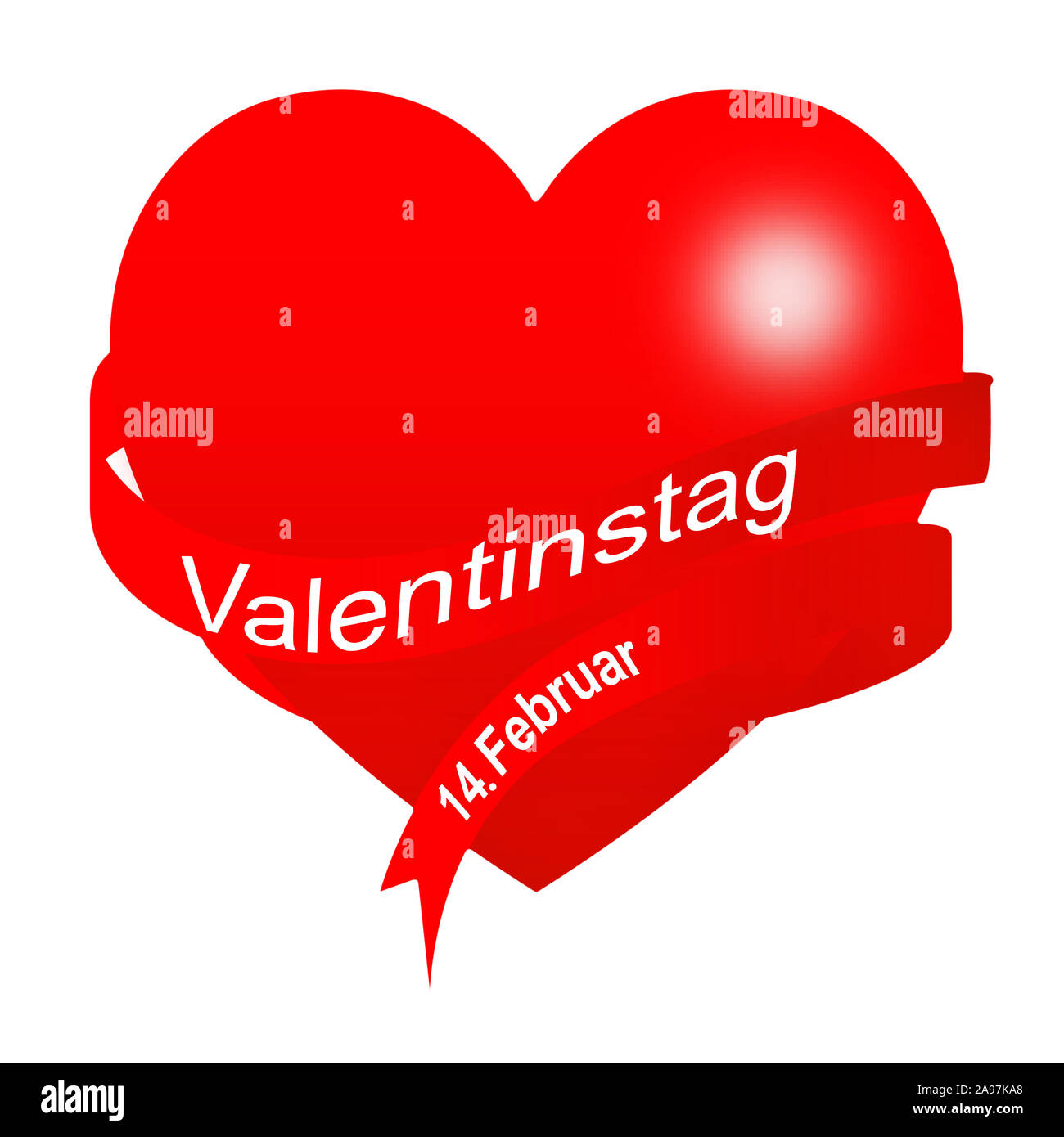 Valentine's Day red heart on white background Stock Photo - Alamy