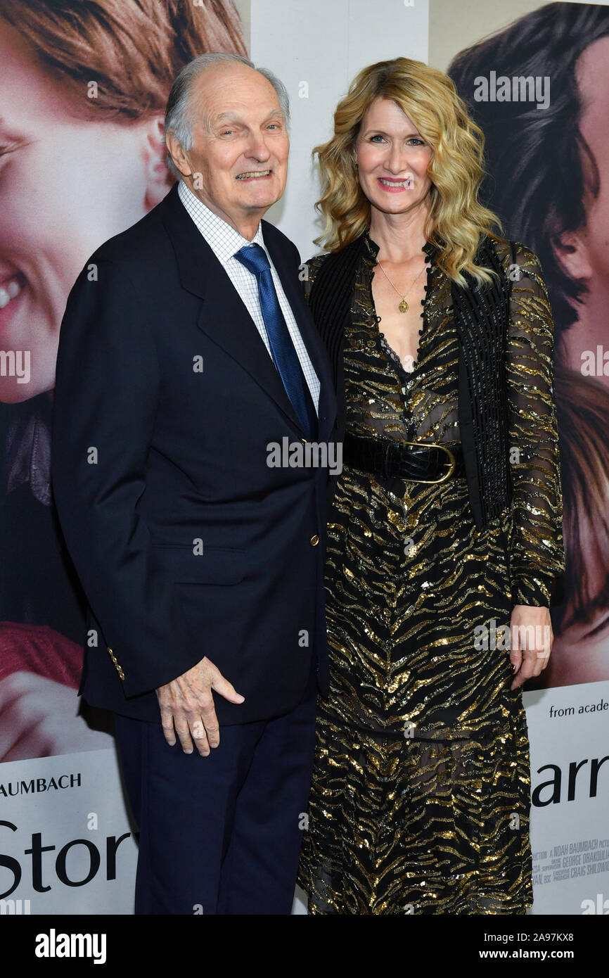 Alan Alda and Laura Dern attend 'Marriage Story' New York Premiere at Paris Theater on November 10, 2019 in New York City. Stock Photo