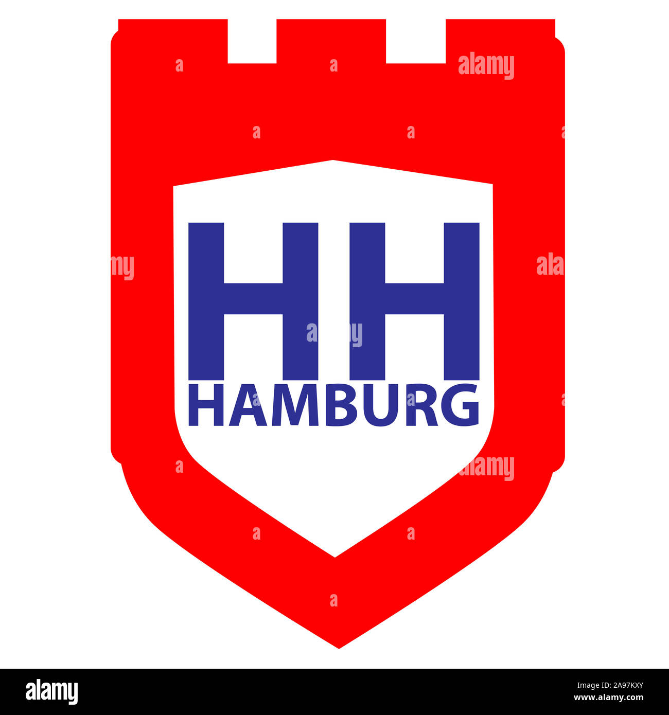 coat of arms Hamburg on white background Stock Photo - Alamy